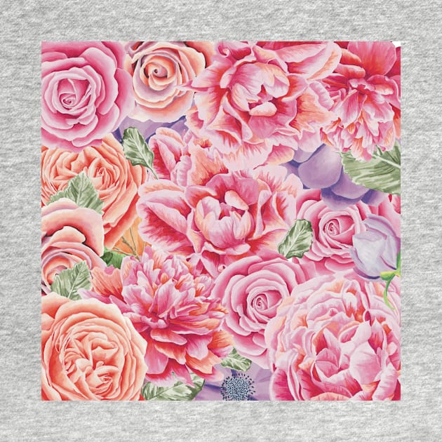 A rosi is a rose is a rose is a rose. Cute floral design in pink and purple by mivpiv